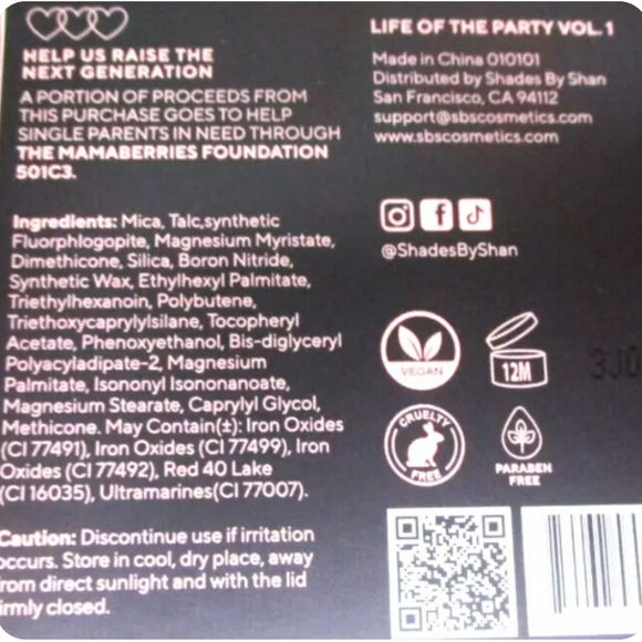 🌟🧚♀️Shades by Shan Life of the Party Eyeshadow Quad NWT - Picture 3 of 6